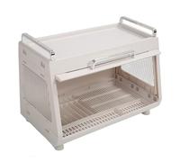 WAHEWUD Silicone Dish Drying Mat with Elevated Surface for Airflow Large Countertop Pad for Kitchen Sink and Coffee Station Measures 15.6 x 11.8 Inches (White)