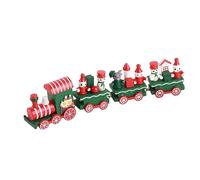 WAHEWUD Simpatico set di treni di Natale, decorazione compatta dello scompartimento del vagone ferroviario Premium in legno e motore tre carrozze, modello di treno natalizio per (Verde)