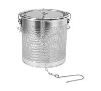 WAHEWUD Stainless Steel Seasoning Strainer Basket with Extended Chain, Large Capacity Mesh Infuser for Soup Stock and Loose Leaf Tea, Heavy Duty Locking Filter Container for Commer (3.2L)