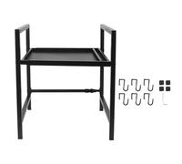 WAHEWUD Supporto per Forno a Microonde per Piano di Lavoro della pizzerias, Organizer per Ripiani in Acciaio al Carbonio Resistente per Tostapane e Friggitrice ad Aria, Supporta (Strato singolo)