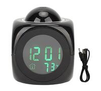 WAHEWUD Sveglia con proiettore, orologio digitale con schermo LED e funzione snooze con trasmissione vocale, orologio digitale con proiettore per corridoio, camera da letto, soggiorno