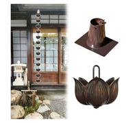 WAHHWF Extra Large Catena Pioggia Lotus, Lunghezza 2,6 m 3 m | Elemento Flusso Acqua Grondaia Resistente, Effetto Cascata Giardino Esterno Casa(L 8.5ft/2.6m)