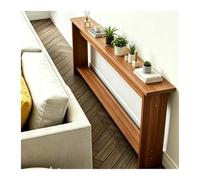 WAHHWF tavolo consolle dietro divano Console sottile dietro il divano Tavolino da salotto compatto in legno adatto a spazi ristretti, lunghezza 31,5" (80cm)(Teak,31.5x3.9x25.6″/80x10x65cm)