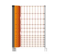WAHL-FENCE Rete per pollame, alta 110 cm, 50 m, elettrificabile 15 pali neri, doppia punta