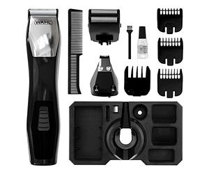 Wahl Groomsman Multigroomer 8 in 1, Multigroomer per Uomini, Taglio viso e corpo, Regolabarba Uomini, Rasoio per barba da uomo, Set per la toelettatura, Trimmer naso, Taglio del corpo, 3 teste