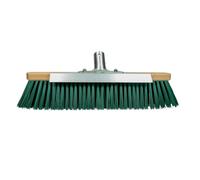 WAHL-Hausmarke Scopa per grandi superfici con bordo raschiante setole robuste, dorso in legno, supporto per manico 40 cm