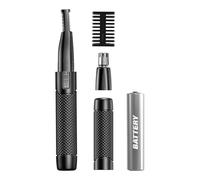 Wahl Manscaper Tactical rifinitore per orecchie, naso e sopracciglia | Rasatore 2 in 1 a batteria, rifinitore sopracciglia, naso e orecchie, corpo in metallo, lavabile