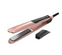 Wahl Pro Glide Oro Rosa - Piastra in ceramica arricchita con cheratina, controllo digitale della temperatura, 150-210 °C, riscaldamento rapido, custodia resistente al calore - Piastra da salone