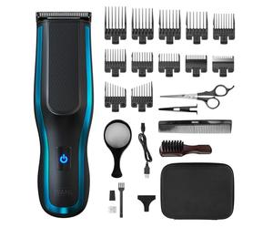 WAHL Self Clip 360 Kit tagliacapelli - Tagliacapelli automatico, senza fili, nero, 10 pettini, ricarica USB, batteria a lunga durata, autopulizia, lame risciacquabili, impugnatura facile, leggero