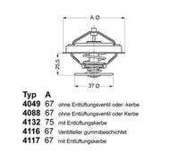 WAHLER 4116.87D1 Termostato motore per VW CRAFTER 30-50 Kasten (2E) PASSAT (32B)