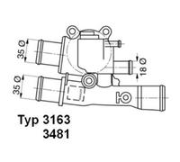 Wahler Termostato Refrigerante con Guarnizione 88°C per Fiat Brava