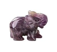 WAHOM Bellissimo 1PC Cristal Naturale Quarzo Rosa Elefante Ametista Ossidiana Animali Artigianato in Pietra Piccola Decorazione Decorazioni for la casa Regalo di Natale(Amethyst)
