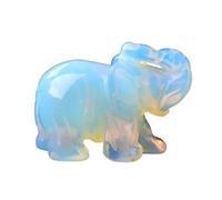 WAHOM Bellissimo 1PC Cristal Naturale Quarzo Rosa Elefante Ametista Ossidiana Animali Artigianato in Pietra Piccola Decorazione Decorazioni for la casa Regalo di Natale(Opal)
