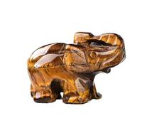 WAHOM Bellissimo 1PC Cristal Naturale Quarzo Rosa Elefante Ametista Ossidiana Animali Artigianato in Pietra Piccola Decorazione Decorazioni for la casa Regalo di Natale(Tigers Eye)