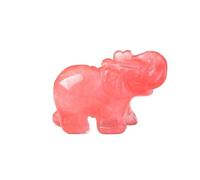 WAHOM Bellissimo 1PC Cristal Naturale Quarzo Rosa Elefante Ametista Ossidiana Animali Artigianato in Pietra Piccola Decorazione Decorazioni for la casa Regalo di Natale(Watermelon Red)