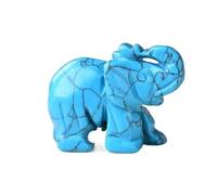 WAHOM Bellissimo 1PC Cristal Naturale Quarzo Rosa Elefante Ametista Ossidiana Animali Artigianato in Pietra Piccola Decorazione Decorazioni for la casa Regalo di Natale(Turquoioses)