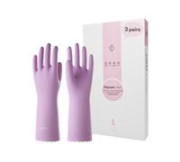 Wahoo 3 Paia Guanti Pulizia Casa, Fodera Floccata in Cotone Guanti per Lavare i Piatti, Impermeabile, Antiscivolo, Malva Nebbia, Taglia M