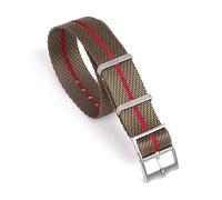 WAHRE Cinturino in Nylon 20mm 22mm per Bracciale da Polso Intrecciato a Strisce Regolabili - Adatto per Tudor e Seiko (Verde Rosso, 22mm)