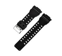 WAHRE Cinturino in Silicone da 16 Mm Adatto for Casio G-Shock GA-100/110/120/140/200/400/700 GD-100/110/120 G-8900 GLS-100 Cinturino da Uomo in Oro Nero(Black Glossy)