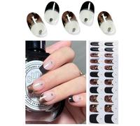 Wahrshei Unghie Gel Adesive No UV | Smalto Adesivo Gel -Non Sono Necessari UV | 22 PCS Pellicola per Unghie Autoadesiva | Impacchi di Smalto Gel per Unghie (French Marble)