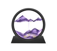 Wai Danie Pittura di Sabbia Che Scorre Quadro Sabbia Movimento sabbia dinamica 3d Hourglass Deep sea Sandscape Display Decorazioni la Casa e l'ufficio Giocattoli da Scrivania per Adulti (viola, 7")