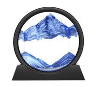 Wai Danie Pittura di Sabbia Che Scorre Quadro Sabbia Movimento sabbia dinamica 3d Hourglass Deep sea Sandscape Display Decorazioni per la Casa e l'ufficio Giocattoli da Scrivania per Adulti (blu, 7")