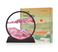 Wai Danie Pittura di Sabbia Che Scorre Quadro Sabbia Movimento sabbia dinamica 3d Hourglass Deep sea Sandscape Display Decorazioni per la Casa e l'ufficio Giocattoli da Scrivania per Adulti (rosa 12“)