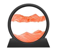 Wai Danie Pittura di Sabbia Che Scorre Quadro Sabbia Movimento sabbia dinamica 3d Hourglass Deep sea Sandscape Display Decorazioni la Casa e l'ufficio Giocattoli da Scrivania per Adulti (Arancione 7“)