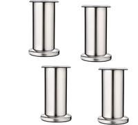 WaiDXn hsj Gambe regolabili in metallo per tavolo, gambe di ricambio per tavolino da caffè, scrivania, ecc., set di 4, gambe per armadietti, divani, tavoli, mobili, colore argento, 8 cm