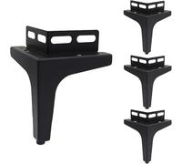 WaiDXn hsj Set di 4 piedini di ricambio per mobili a triangolo in metallo, moderni, per mobili, sedie, comodini, colore nero, 15 cm