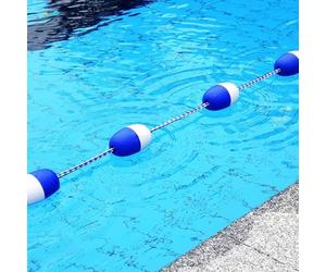 WaiDXn Linea di demarcazione della Corda Galleggiante di Sicurezza for Piscine interrate for corsie di Gara di Nuoto, Palla Galleggiante Blu e Bianca e Corda di Nylon Lunga 10 Metri