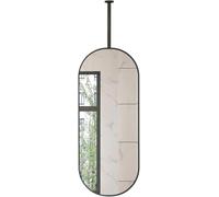 WaiDXn Oval Black Metal-Framed Vanity Mirror(40cmx60cm)