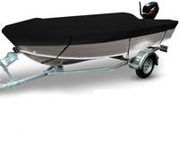 WaiDXn Telo copribarca Nero 210D for Barche da Pesca e Sci Aperte. Telo copribarca Resistente for Protezione e Durata.(14-16FT)