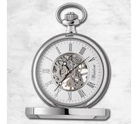 Waidzeit Uomo Orologio da Tasca Acciaio Inox Argento Con Catena per Orologi