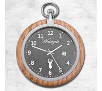 Waidzeit Uomo Orologio da Tasca Acciaio Inox Legno Braun Con Catena per Orologi