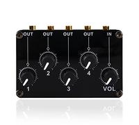 Waiecnksa TM400 Mini 4 Canali Stereo Line Mixer 4In1Out per Studio Registrazione Basso Rumore Piccolo e Sofisticato Audio Passivo Mixer