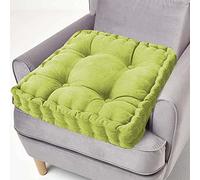 Waigg Kii Cuscino rialzo per poltrona, spesso 10 cm, in cotone, quadrato, per interni ed esterni, casa, auto ufficio (50 x 50 x 10 cm, verde)