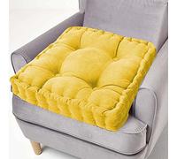 Waigg Kii Cuscino rialzo per poltrona, spesso 10 cm, in cotone, quadrato, per sedia, divano, sedia, per interni ed esterni, casa, auto ufficio (45 x 45 x 10 cm, giallo)