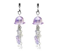WaigN 2 ciondoli estetici per telefono a forma di medusa viola, accessori per cinturino con stella e cuore, per borsa, portachiavi, fotocamera, pendenti, decorazione, comodo da trasportare, accessori