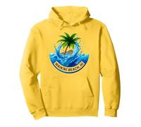 Waikiki Beach, Motivo a Forma di Palma delle Hawaii Felpa con Cappuccio