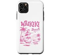 Waikiki Beach Retro Hawaii Vintage Hula Surf Travel Girl Custodia per iPhone 11 Pro Max