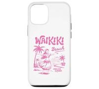 Waikiki Beach Retro Hawaii Vintage Hula Surf Travel Girl Custodia per iPhone 12/12 Pro