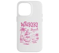 Waikiki Beach Retro Hawaii Vintage Hula Surf Travel Girl Custodia per iPhone 14 Pro Max