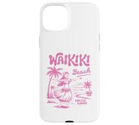Waikiki Beach Retro Hawaii Vintage Hula Surf Travel Girl Custodia per iPhone 15 Plus