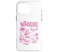 Waikiki Beach Retro Hawaii Vintage Hula Surf Travel Girl Custodia per iPhone 16 Pro Max
