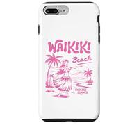 Waikiki Beach Retro Hawaii Vintage Hula Surf Travel Girl Custodia per iPhone 7 Plus/8 Plus