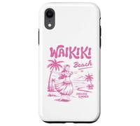 Waikiki Beach Retro Hawaii Vintage Hula Surf Travel Girl Custodia per iPhone XR
