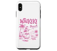 Waikiki Beach Retro Hawaii Vintage Hula Surf Travel Girl Custodia per iPhone XS Max