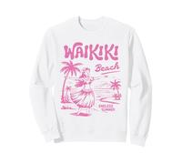Waikiki Beach Retro Hawaii Vintage Hula Surf Travel Girl Felpa
