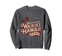 Waikiki Hawaii Benvenuti in paradiso Design retrò vintage Felpa